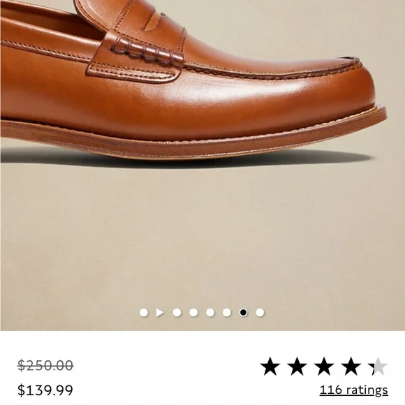 NWT Banana Republic NAVARRE PENNY LOAFER Cognac Leather Loafers Women Size 7 - Picture 5 of 14